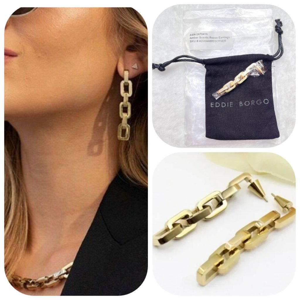 Nwt Eddie Borgo 250 Supra Link 12 Karat Gold Pleated Earrings 79$